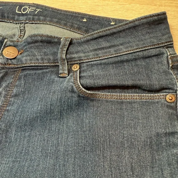 LOFT Curvy Straight Dark Blue Jeans - Picture 1 of 6